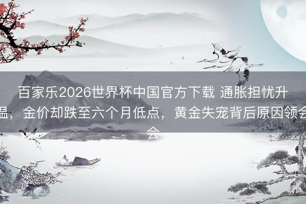 百家樂2026世界杯中國官方下載 通脹擔憂升溫,金價卻跌至六個月低點,黃金失寵背后原因領會