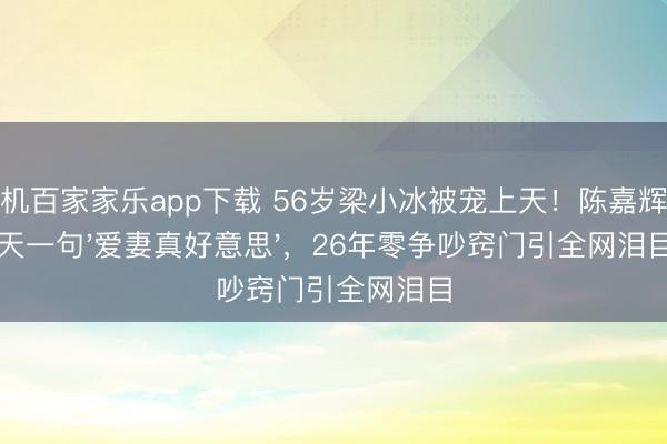 手機百家家樂app下載 56歲梁小冰被寵上天！陳嘉輝每天一句'愛妻真好意思'，26年零爭吵竅門引全網淚目