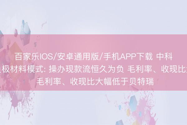 百家樂IOS/安卓通用版/手機APP下載 中科電氣圮絕百億負極材料模式: 操辦現款流恒久為負 毛利率、收現比大幅低于貝特瑞